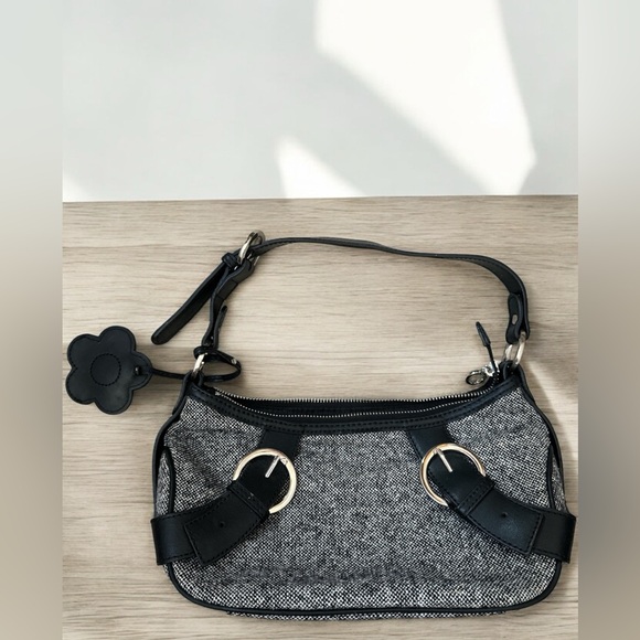 MARY QUANT London handbag purse vintage y2k gray flower designer satchel kawaii - Picture 1 of 4